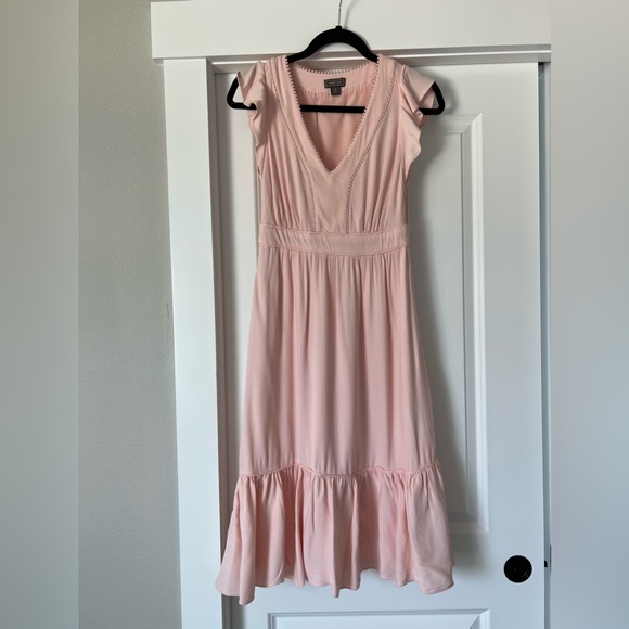 J Crew Point Sur Blush V-neck Dress Size 0 - Picture 1 of 8